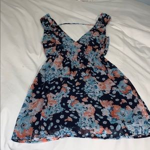 Navy blue floral summer dress
